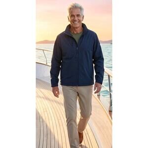 Men's Mustro BR1 Sailing Yachting Jacket Size Large Hooded Waterproof